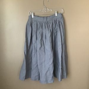 Notperfect linen 1950s city metallic gray skirt medium